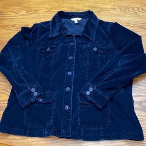 Navy Blue Corduroy Blazer Jacket Women's 2X